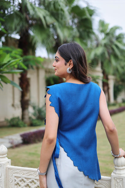 AZURE GREY DRAPED ENSEMBLE
