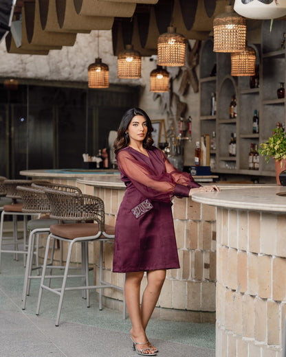 BURGUNDY WHISPER DRESS