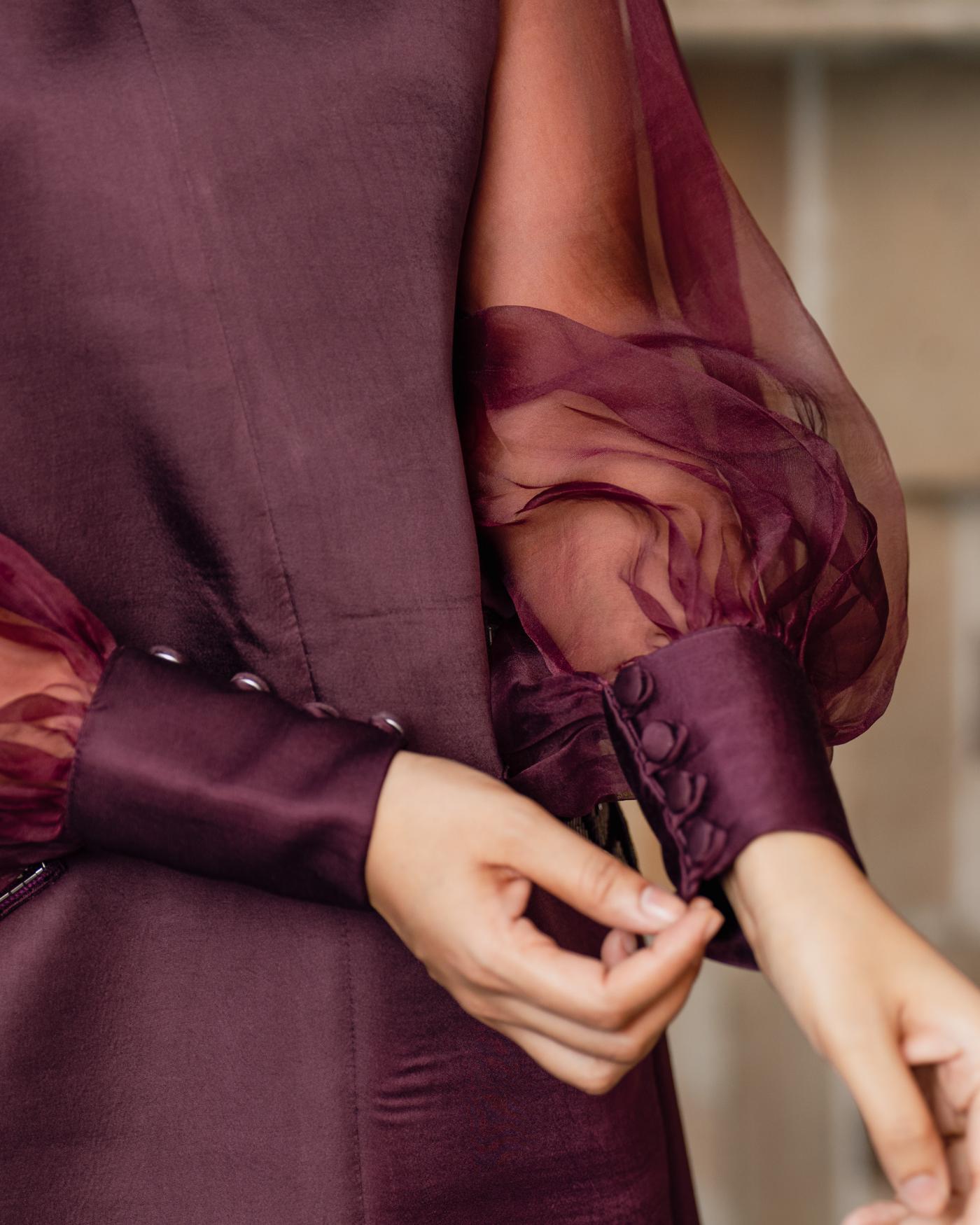 BURGUNDY WHISPER DRESS