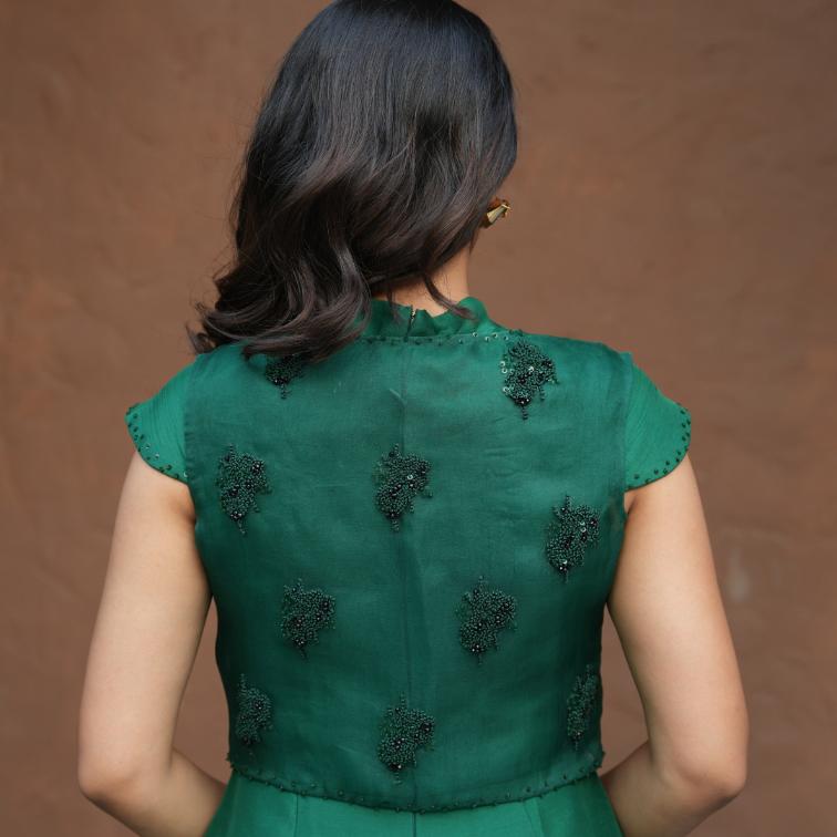 EMERALD PLEATED JUMPSUIT