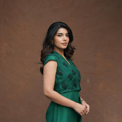 EMERALD PLEATED JUMPSUIT